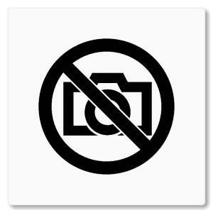 Zákaz fotogravování, 80x80mm, bílá, Nevada